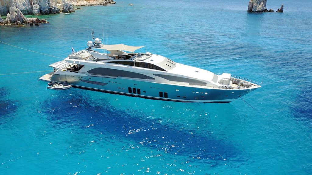luxury yacht charter in santorini