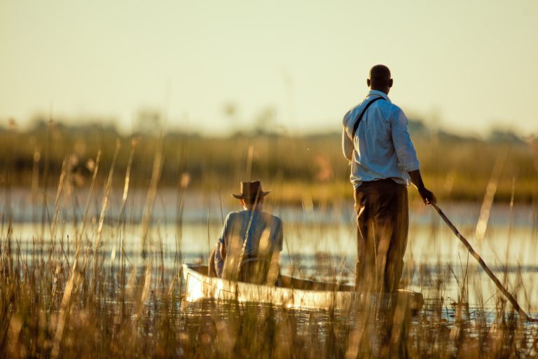 Mokoro boat safari, Okavango Delta, Botswana
